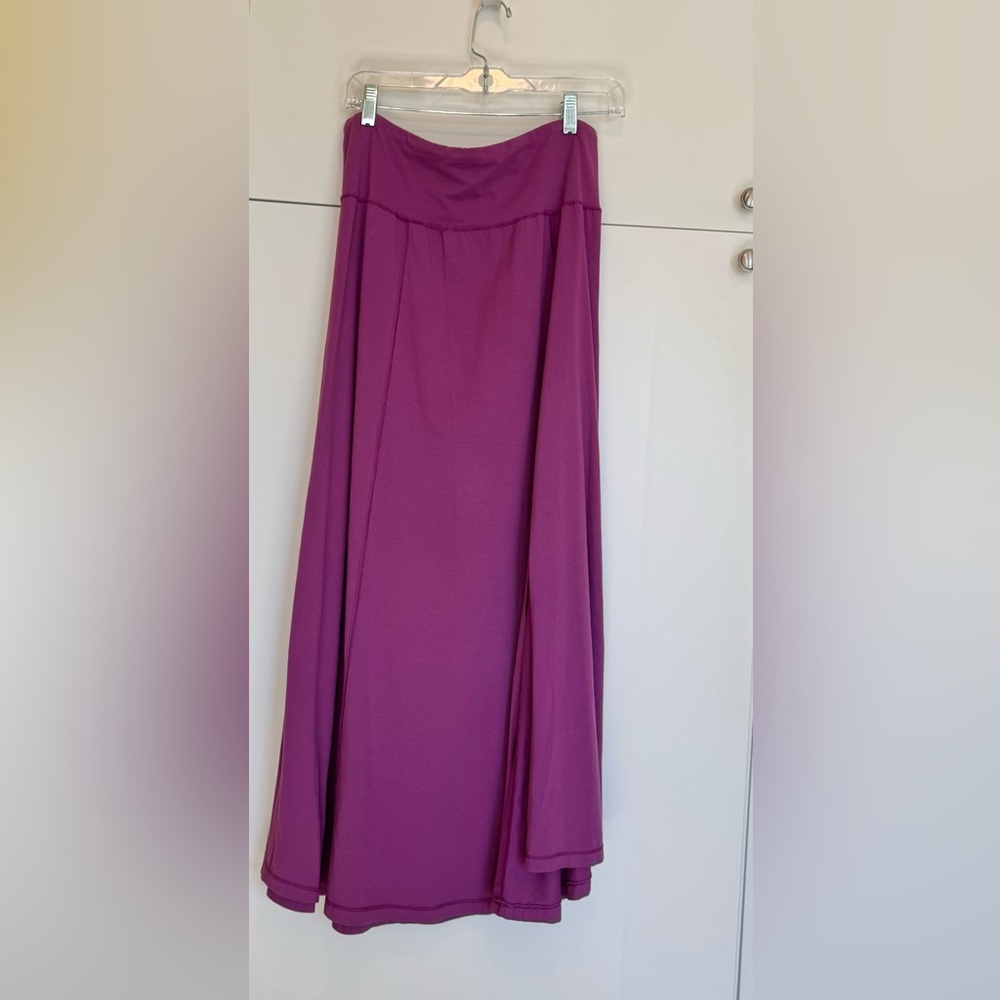 Allen Allen Vibrant Purple Maxi Skirt With Side Slit